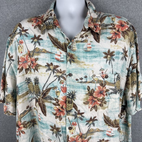 Foundry Men's Short Sleeve‎ Button Down Island Shirt Size 2XLT - Picture 3 of 7